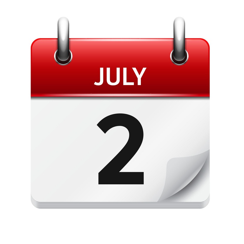 7 月 2 日フラット日カレンダー イラスト イラスト
