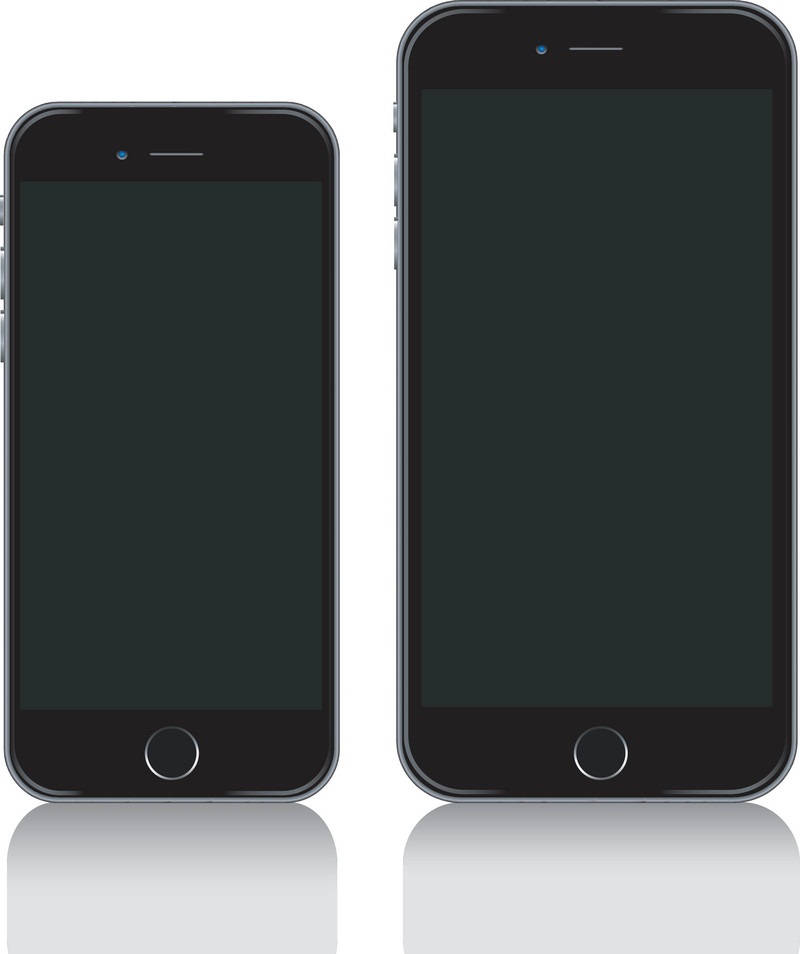 iPhone と iPhone Plus 黒のイラスト