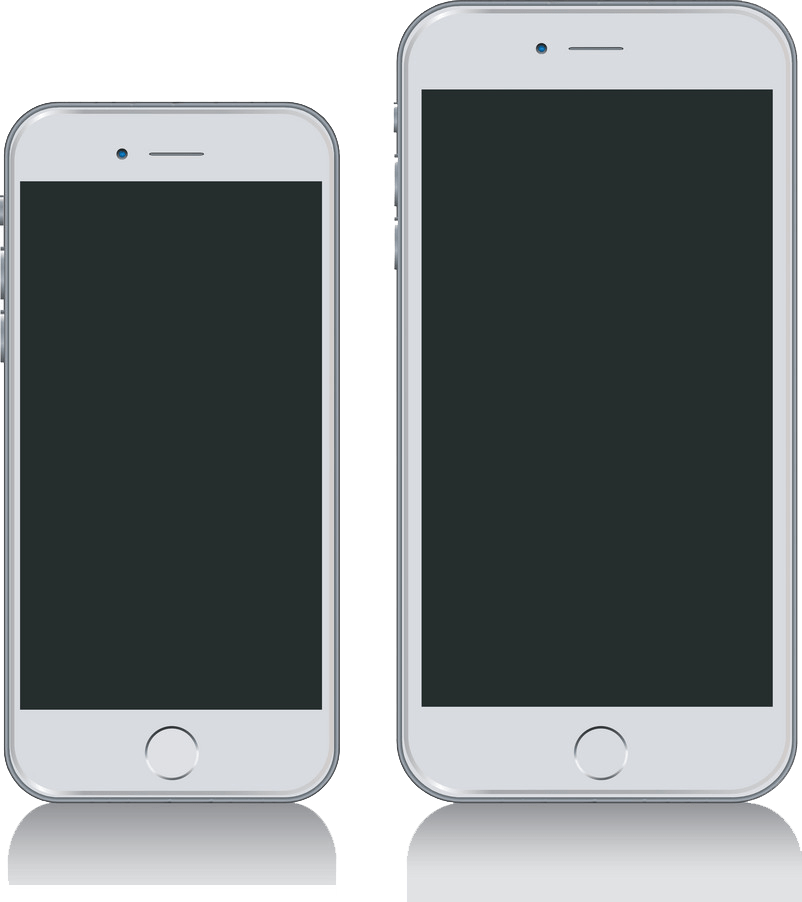 iPhone と iPhone Plus の透明なイラスト