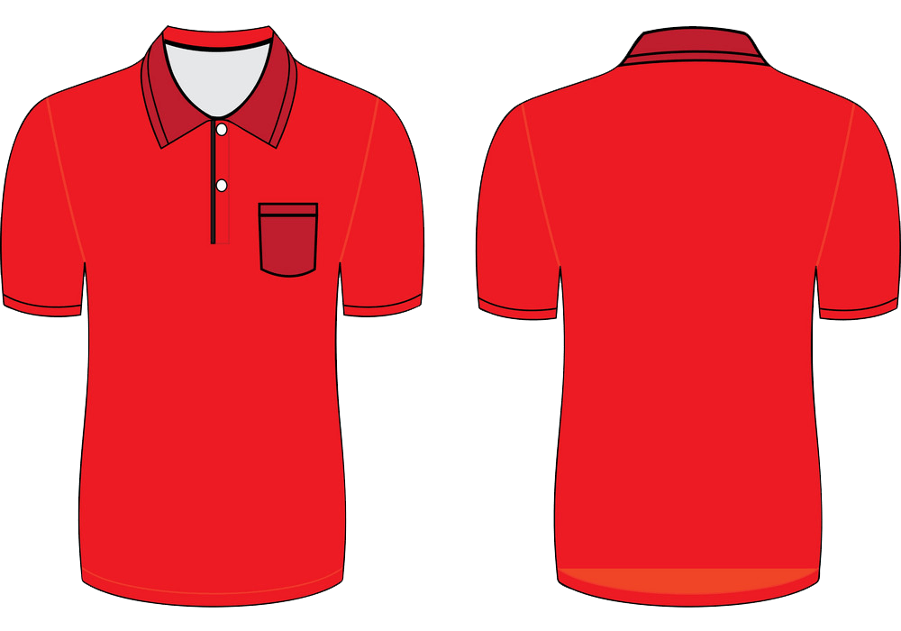赤いポロTシャツのイラストPNG透明 イラスト