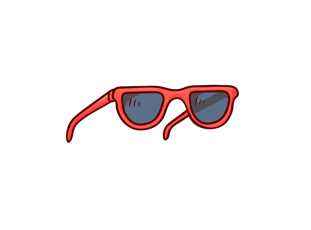 赤いプラスチックのサングラスのアイコン PNG 透明 イラスト イラスト
