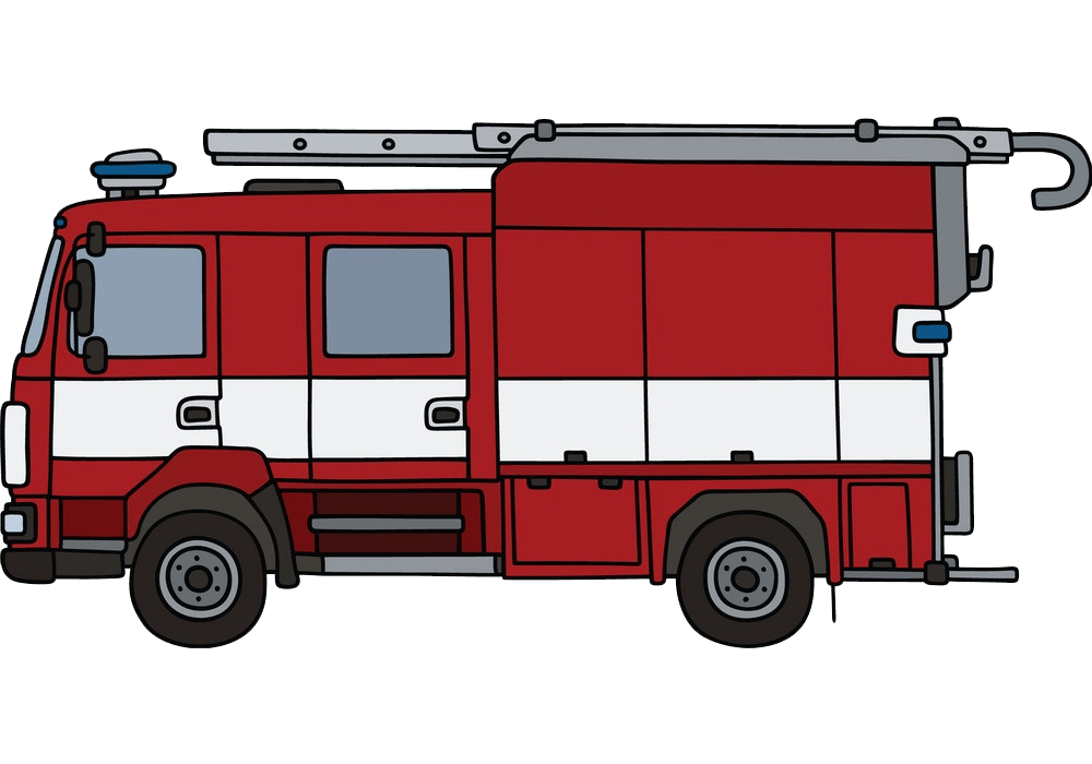 赤い消防車のイラスト PNG 透明 イラスト