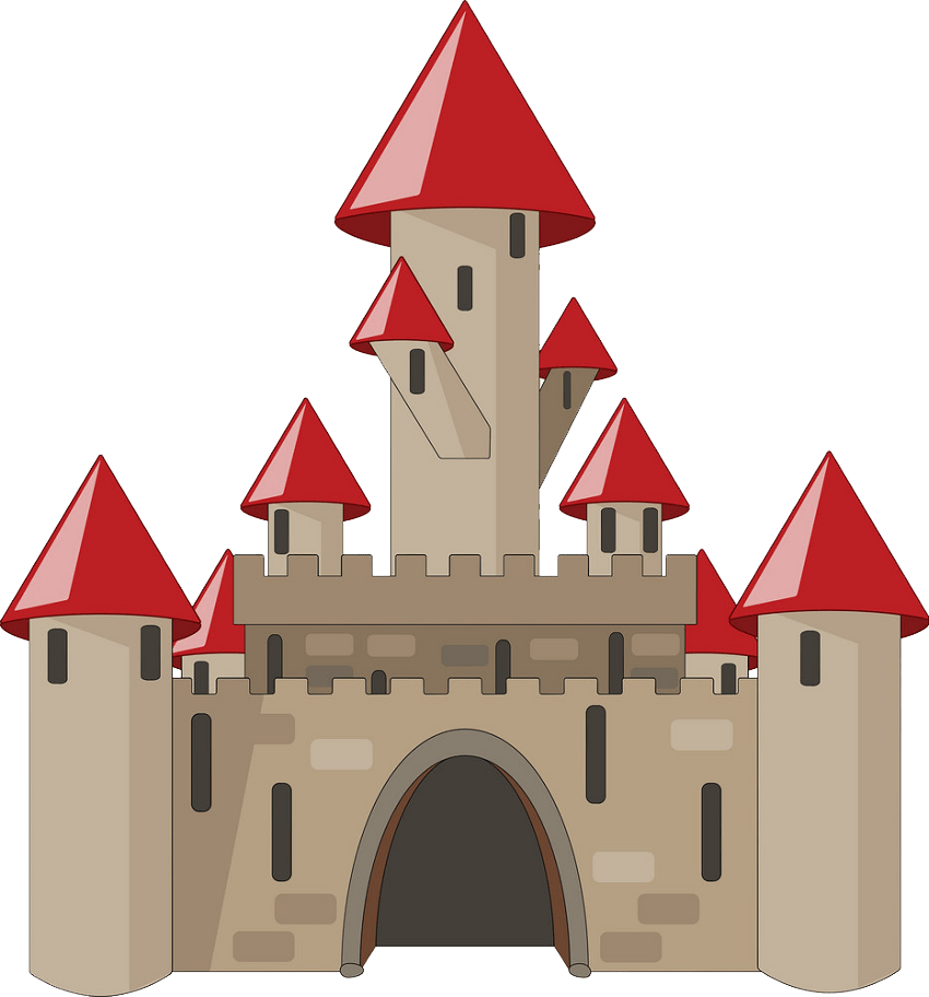 アニメの城の透明なイラスト イラスト