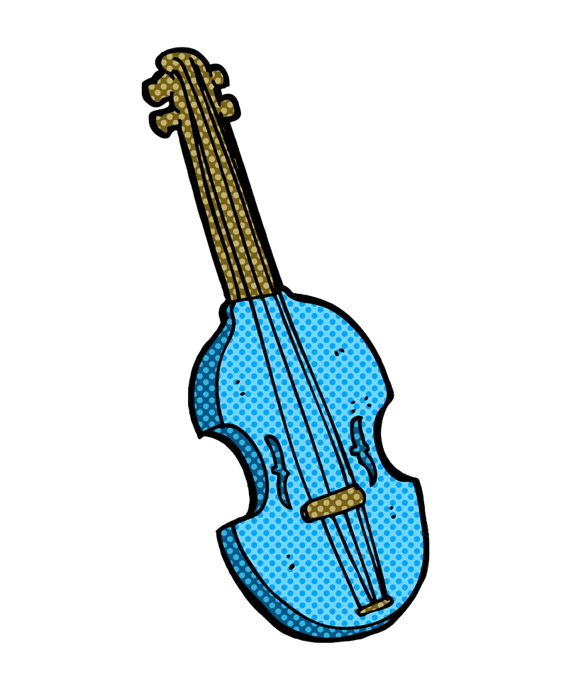 青いバイオリンのイラストPNG透過 イラスト