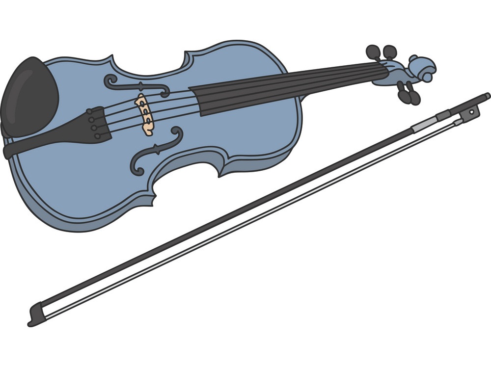 青いバイオリンのイラスト イラスト