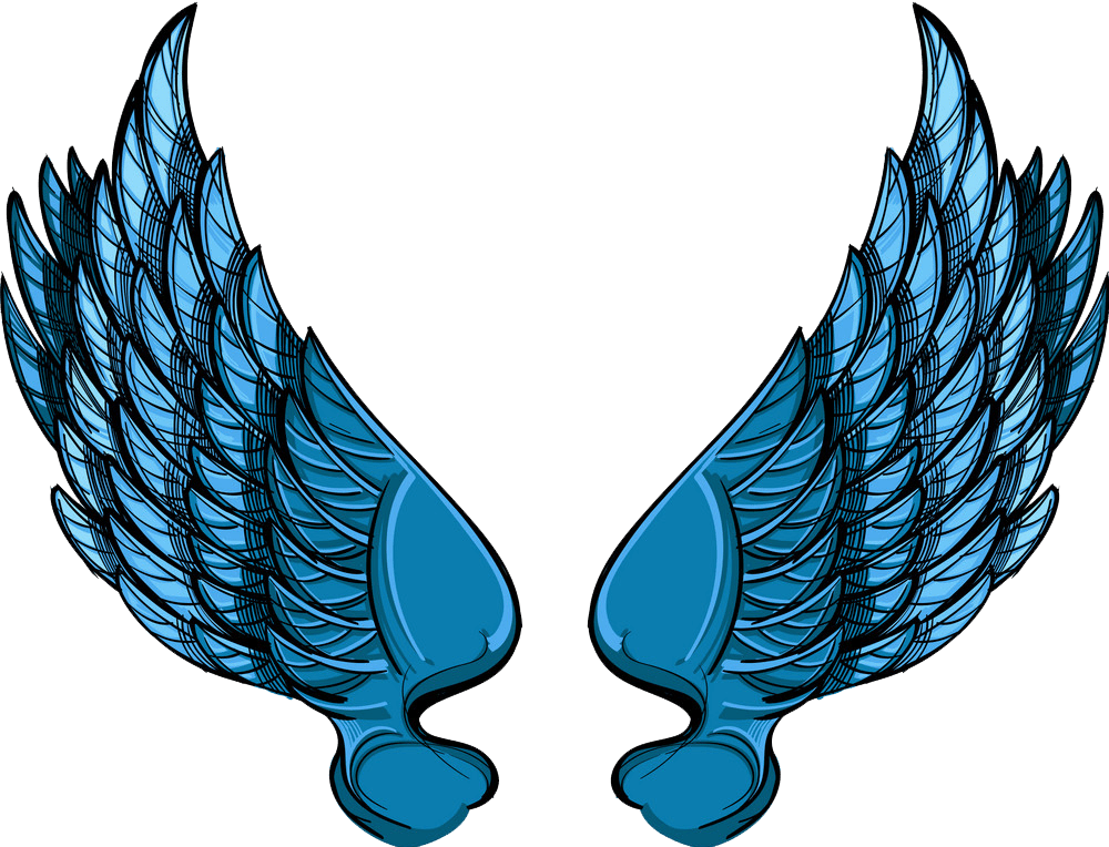 青い天使の羽の透明なイラスト イラスト