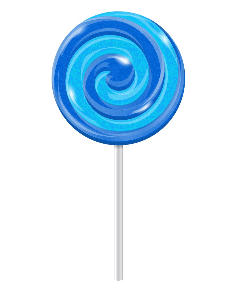 青い渦巻きロリポップ砂糖菓子のイラスト