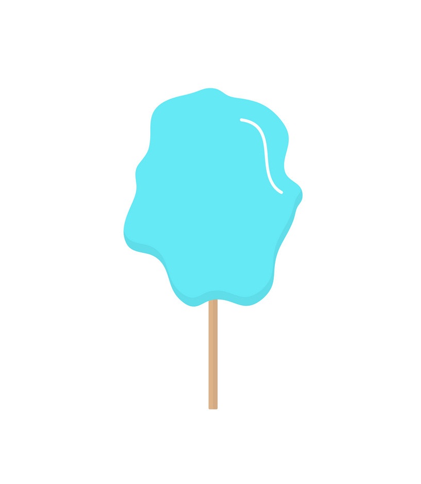青い綿菓子のイラスト