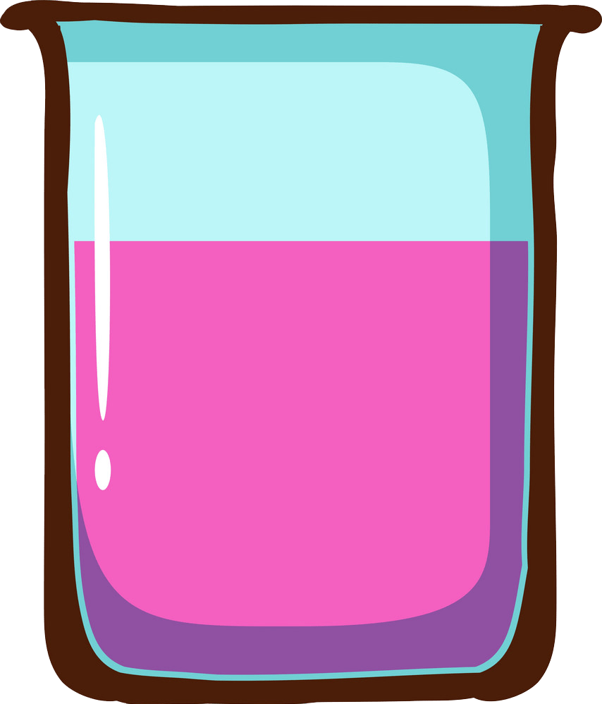 ビーカーの中のピンクの液体のイラストpng透明 イラスト