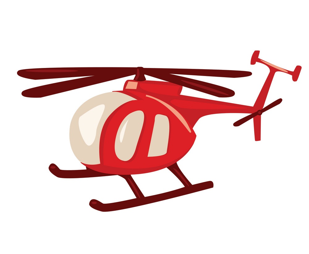 小さな赤いヘリコプターをイラストします