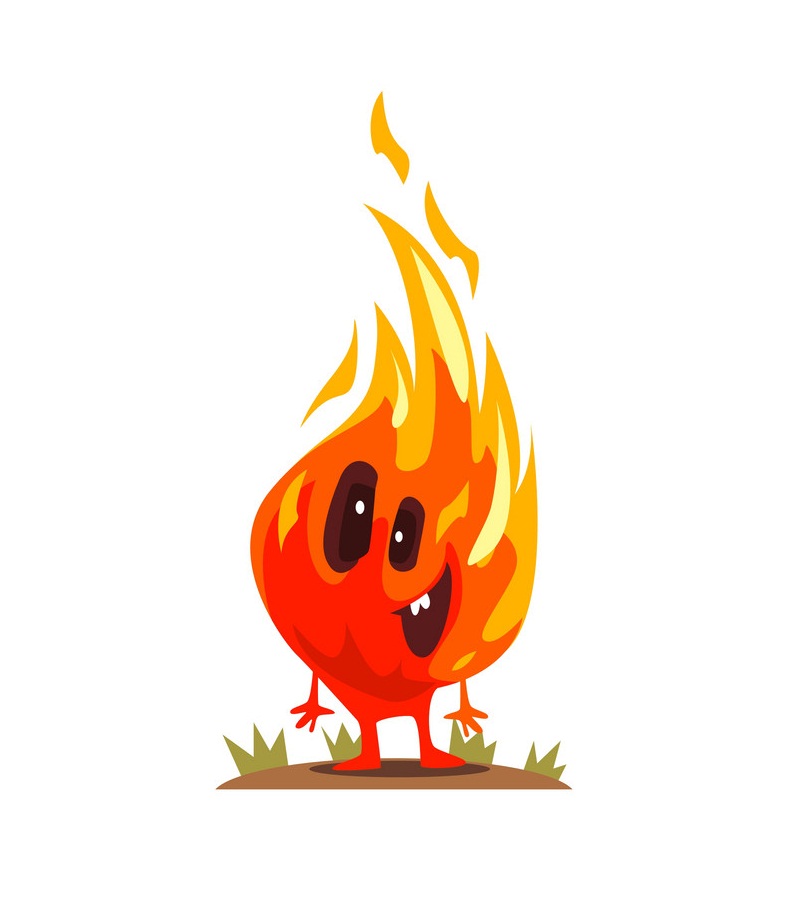 小さな炎の怪物のイラスト イラスト