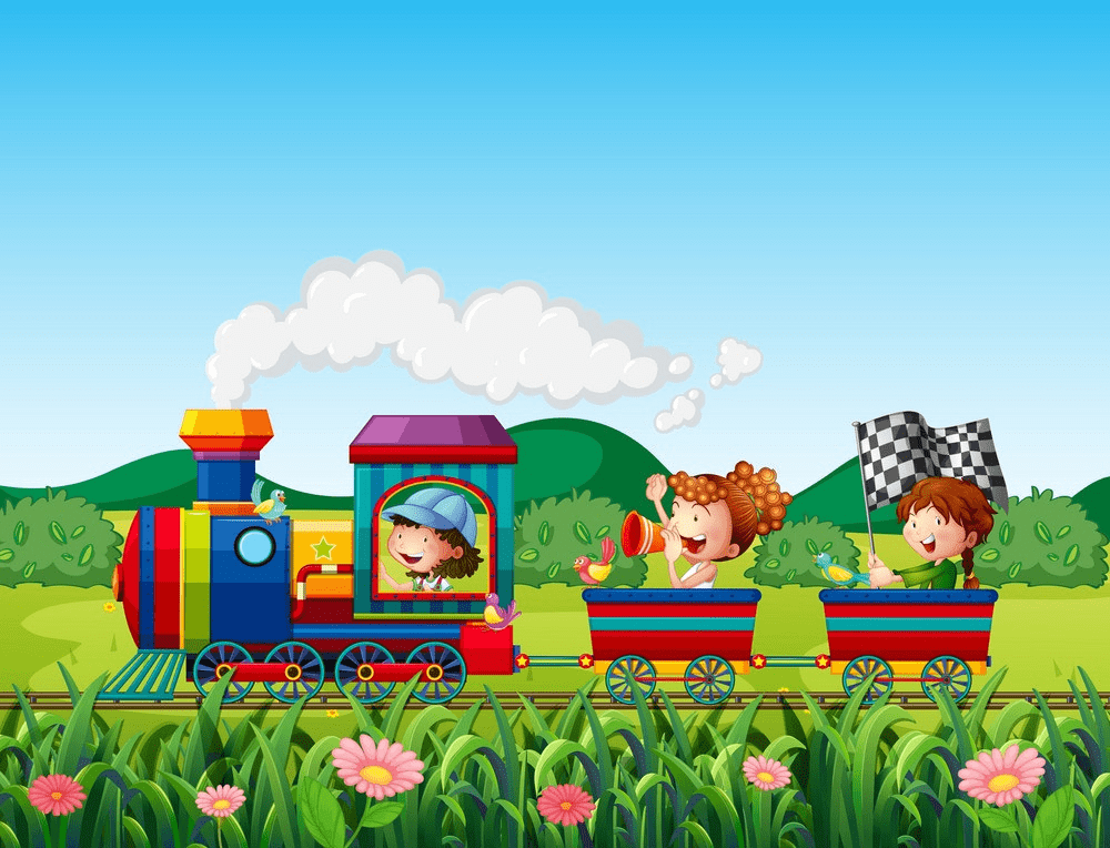 電車に乗る子供たち png イラスト イラスト