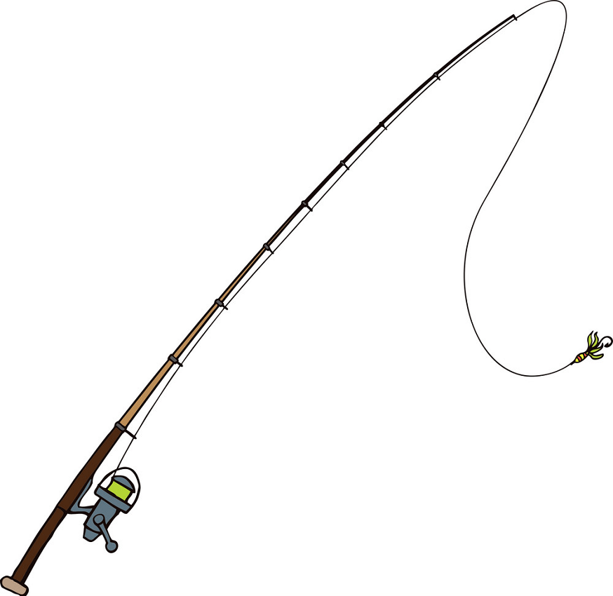 餌付き釣り竿のイラストpng