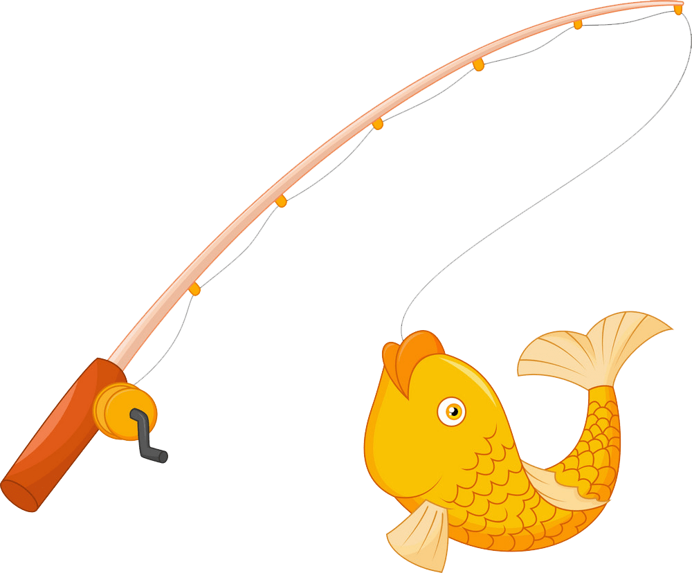フックと魚のイラスト釣り竿 PNG 透明