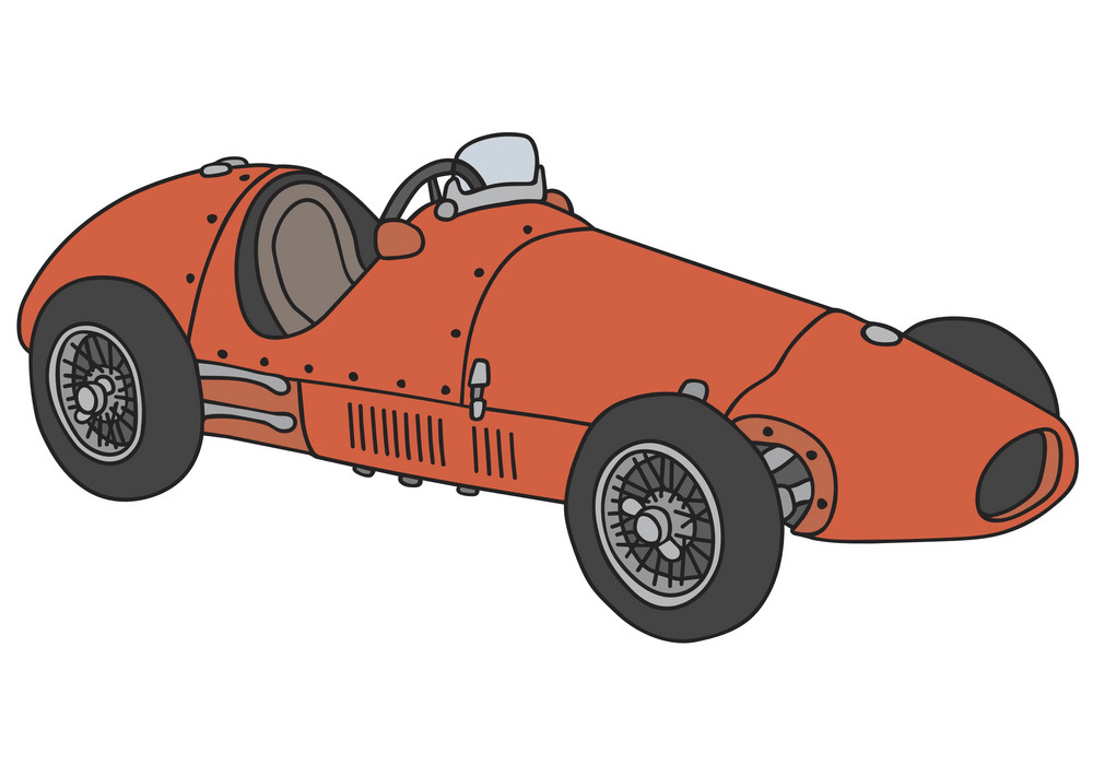 古いレーシングカーのイラストpng