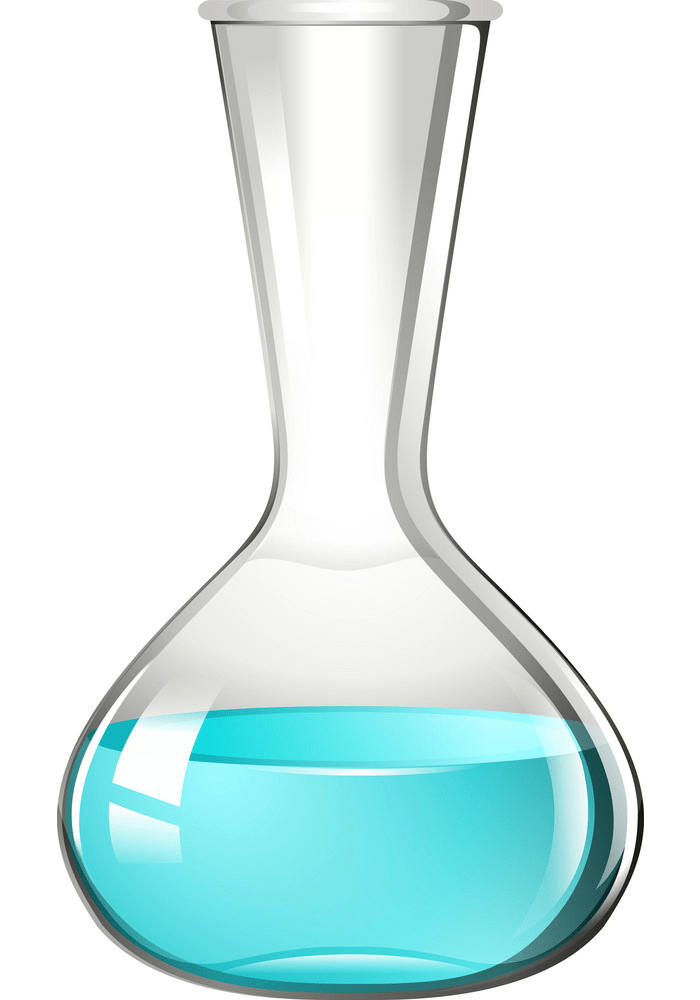 ガラスビーカーの中の青い液体のイラストpng イラスト