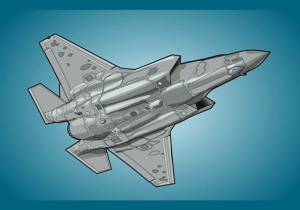 現代アメリカのジェット戦闘機をイラストします イラスト