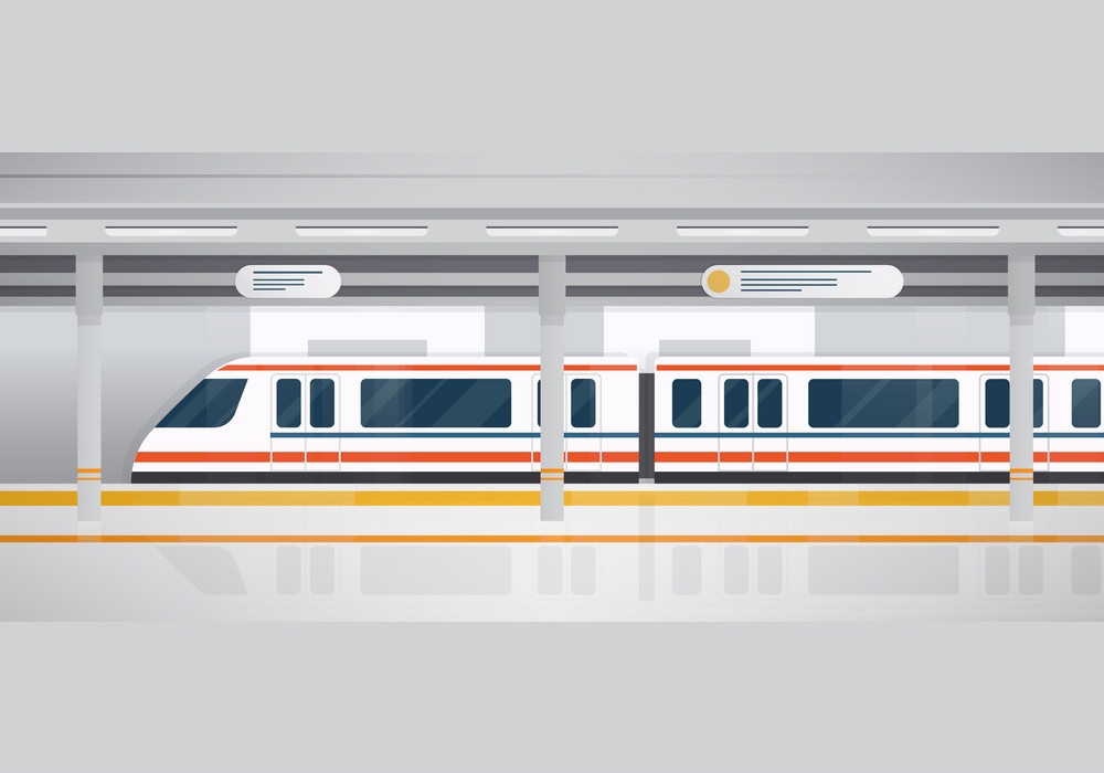 現代の電車と地下鉄のイラスト イラスト