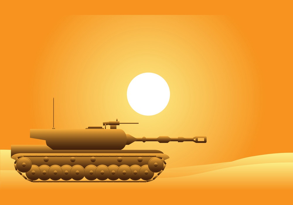 現代の重戦車をイラストします。