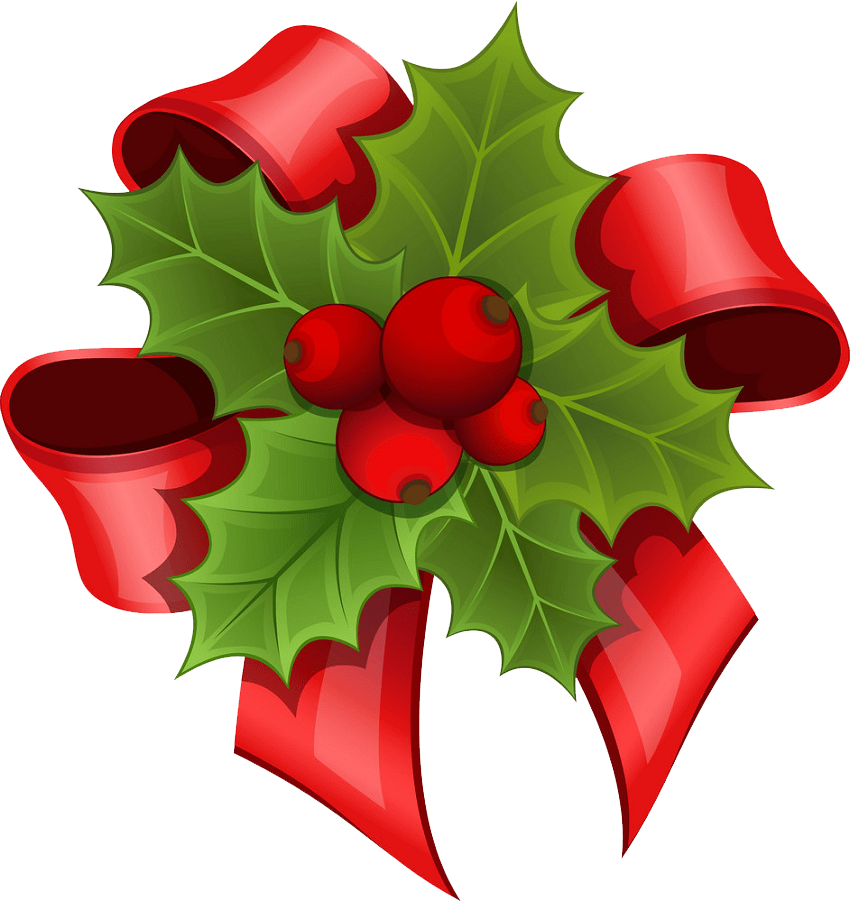 ヒイラギのクリスマスの花束のイラストpng透明 イラスト