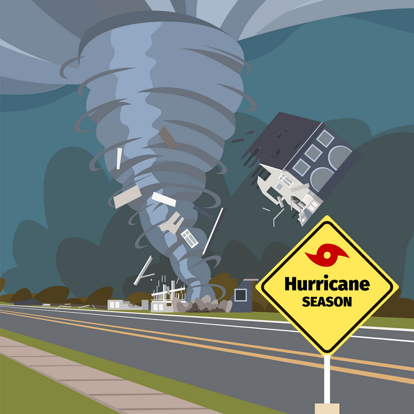 破壊的なハリケーンのイラストpng