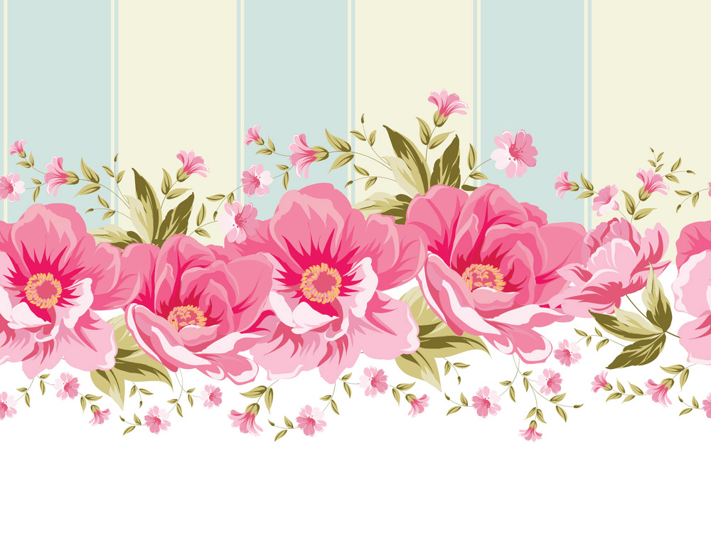 華やかなピンクの花のボーダーpngをイラストします イラスト