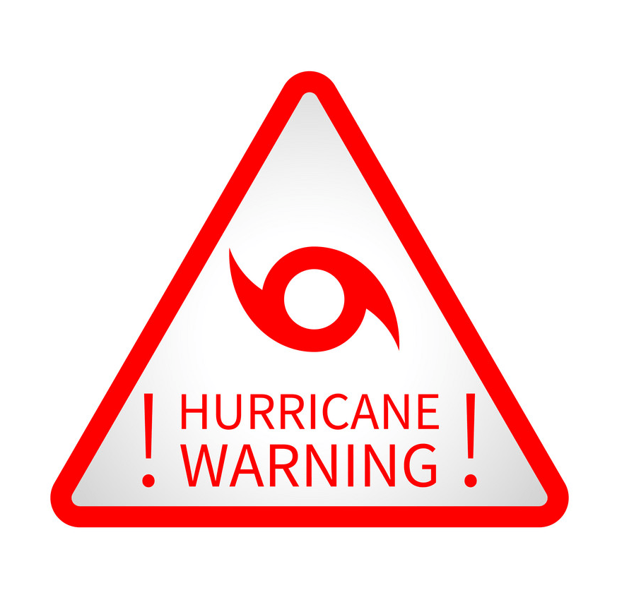 ハリケーンの警告サインを示します