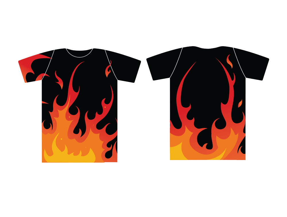 炎のTシャツのイラストPNG透過 イラスト
