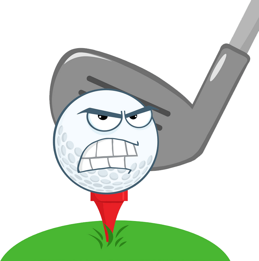 怒っているゴルフボールのイラストpng透明
