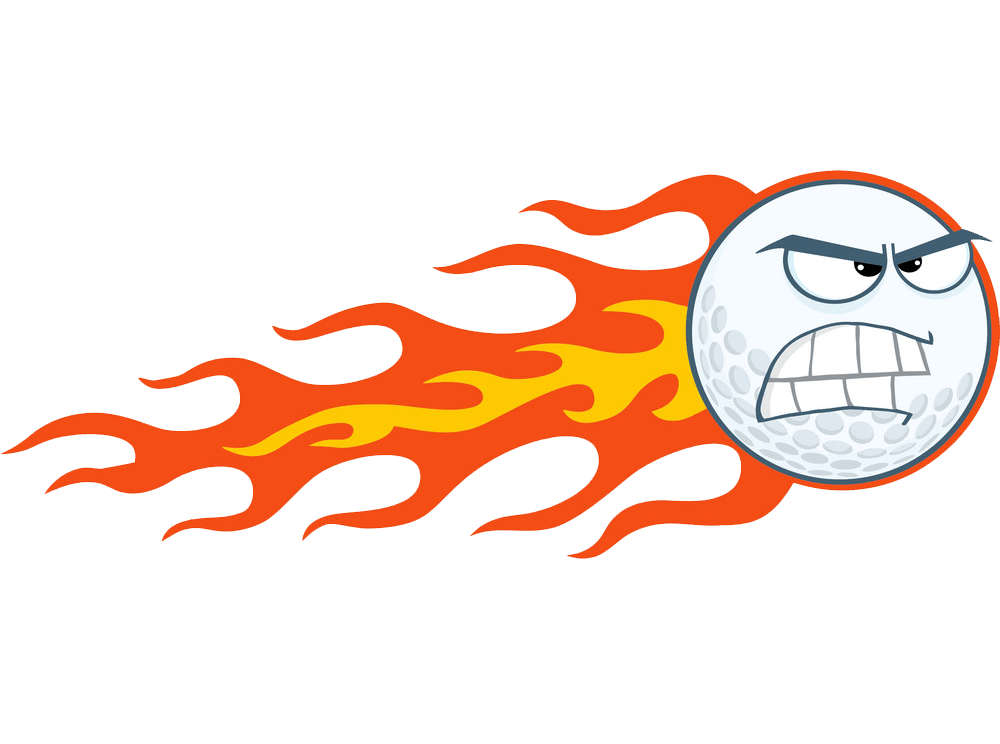 怒っている燃えるようなゴルフボールのイラストpng透明 イラスト