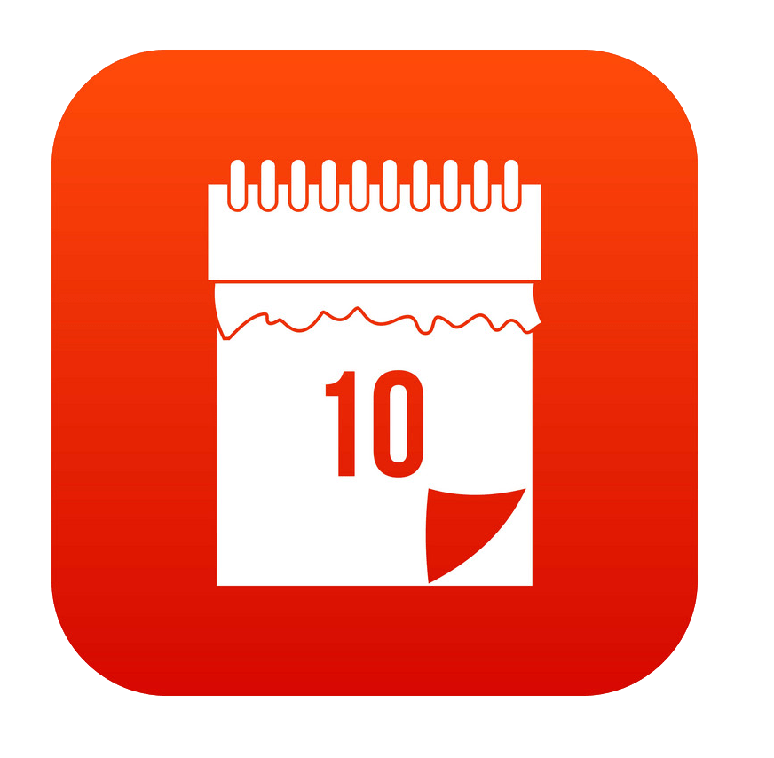 イラスト 10 日付カレンダー アイコン透明