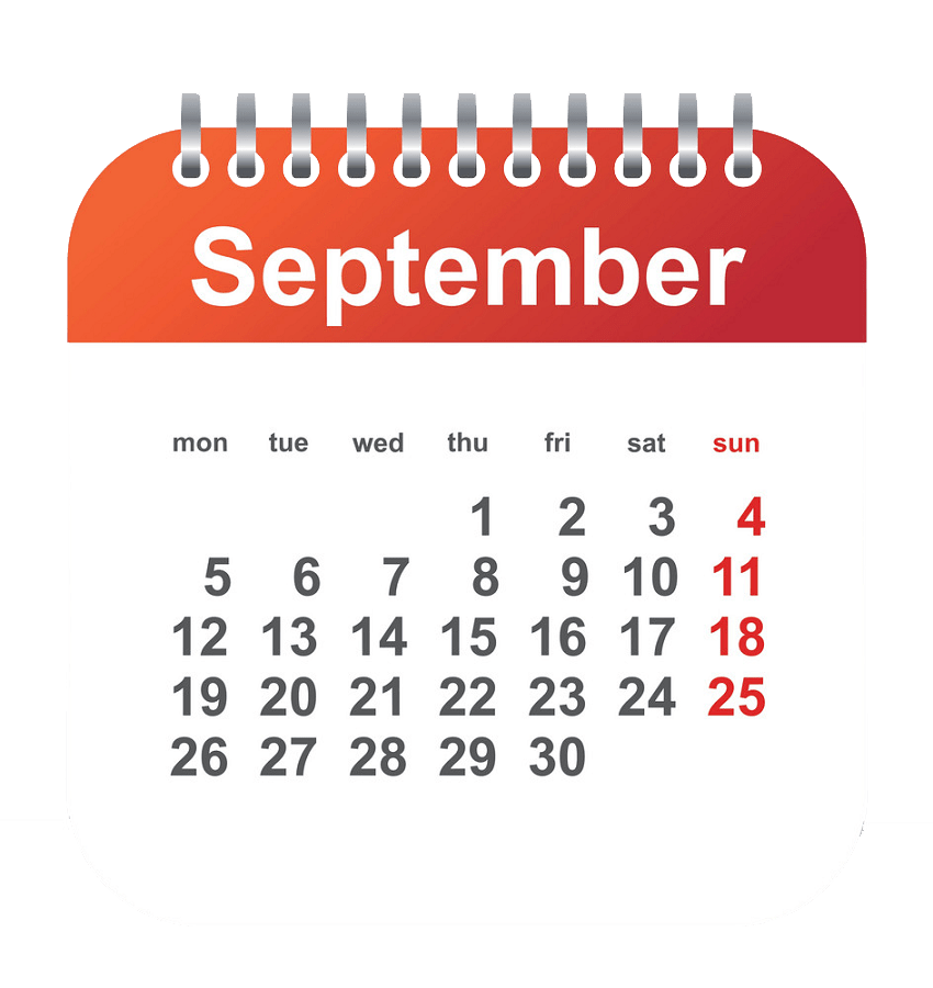 イラスト9月カレンダー透明 イラスト