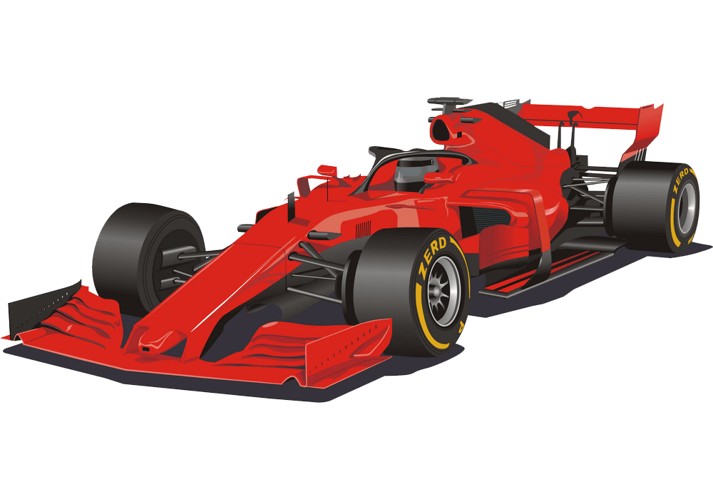 イラスト赤いフォーミュラ 1 レースカー PNG 透明