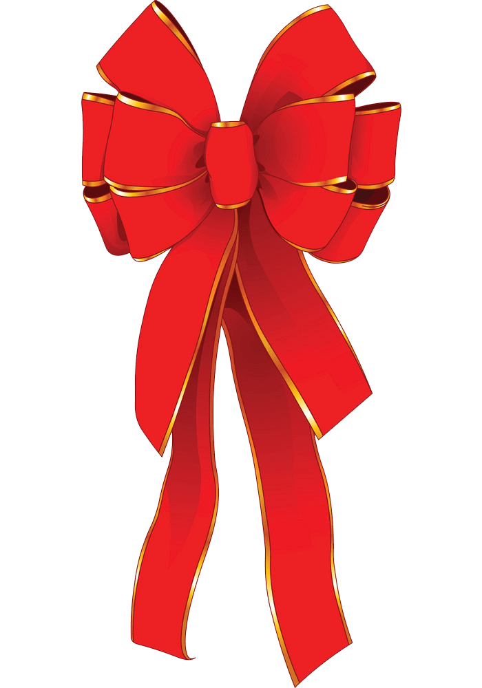 イラスト赤いクリスマスリボンpng透明