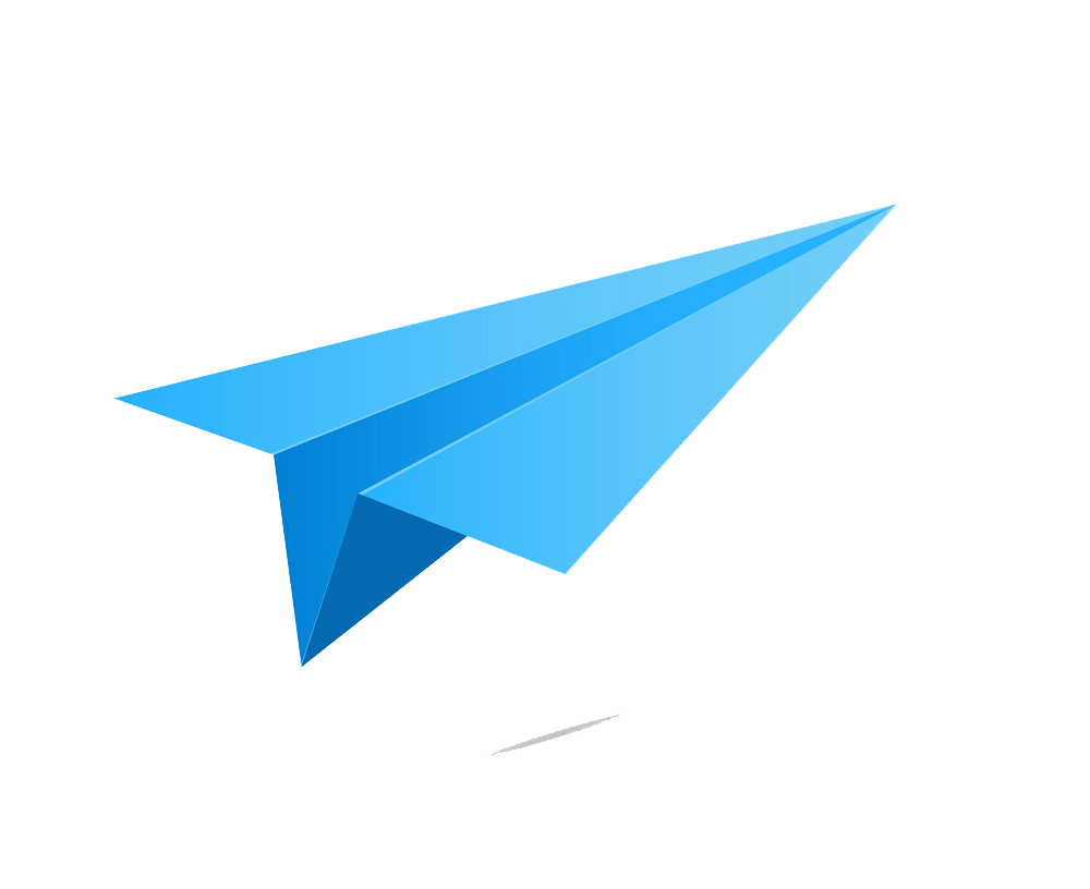 イラスト青い紙飛行機png透明