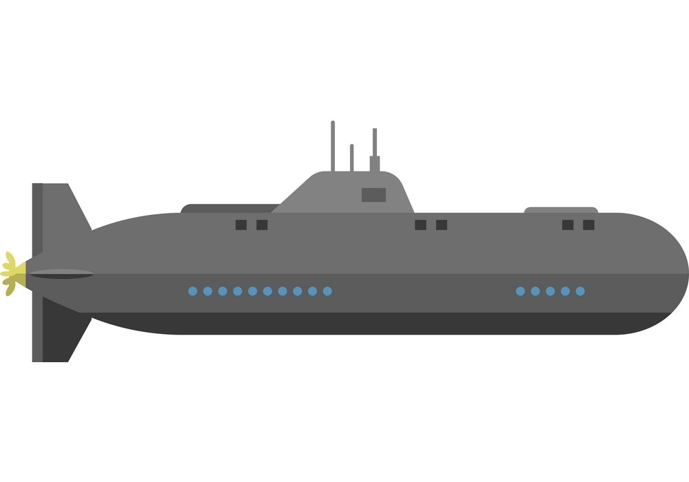 イラスト軍用潜水艦のアイコン