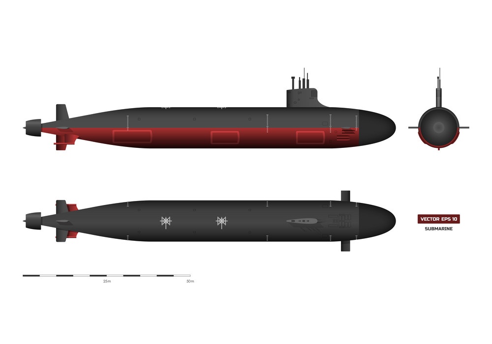 イラスト軍用潜水艦