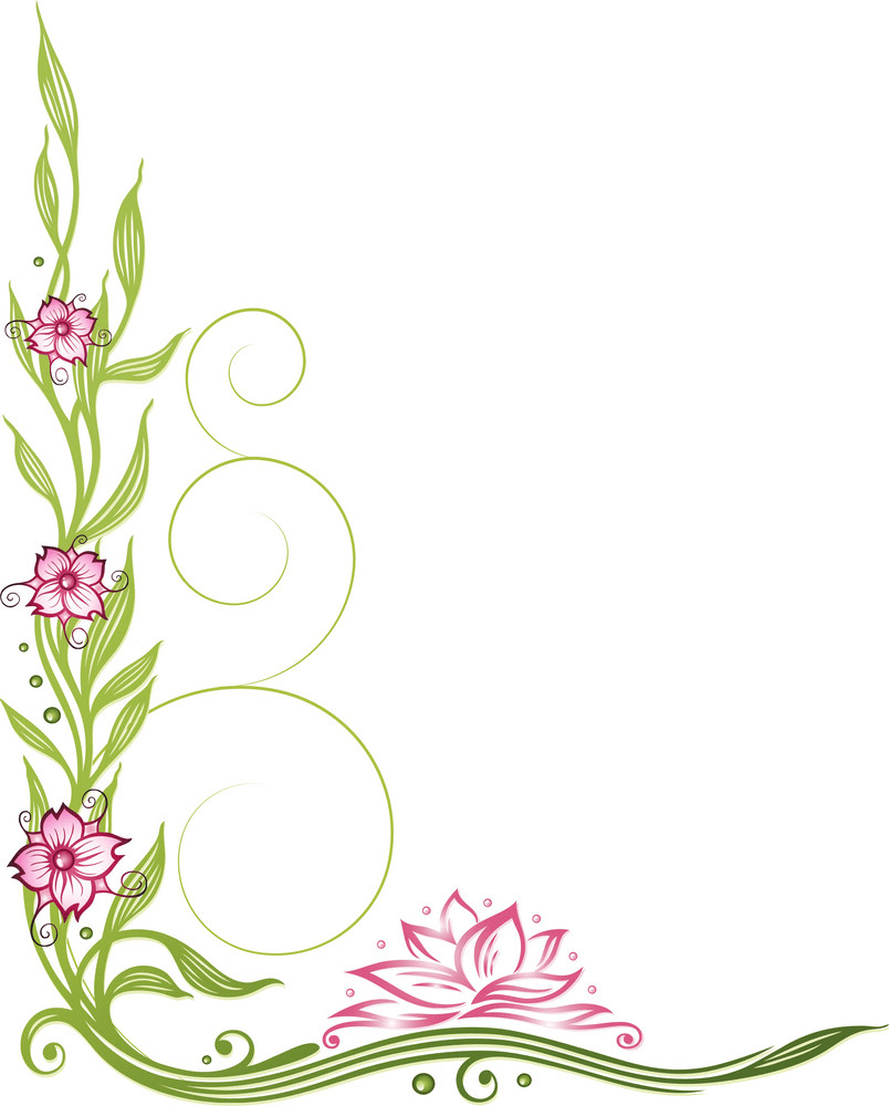 イラスト蓮の花のボーダーpng イラスト