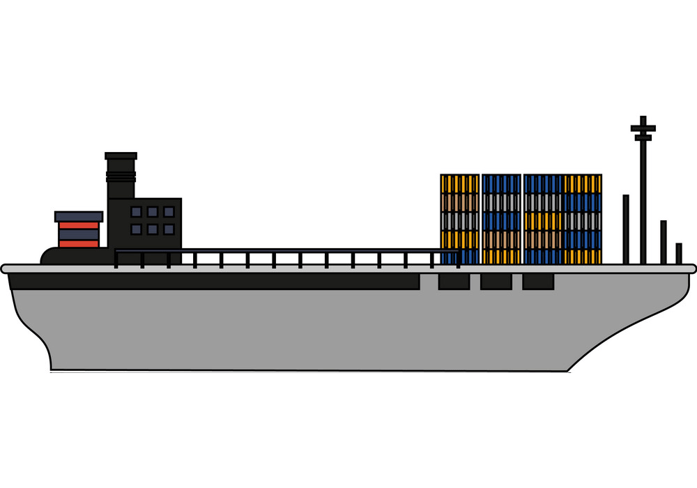 イラスト貨物船デザインpng イラスト