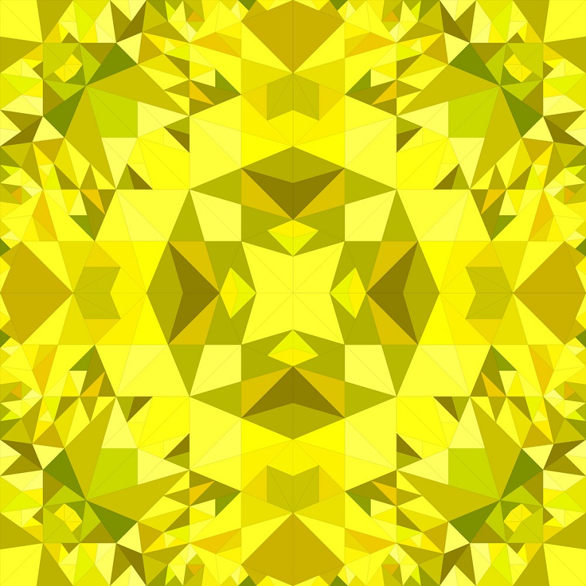 イラスト黄色のシームレスな万華鏡のパターン