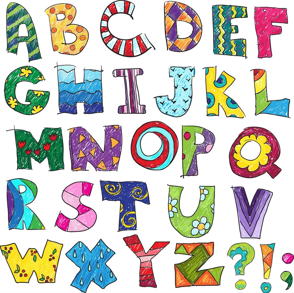 イラスト子供の落書きアルファベット