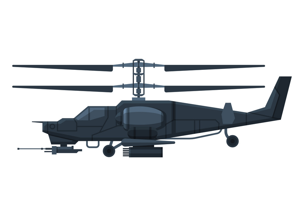 イラスト黒軍用ヘリコプターpng