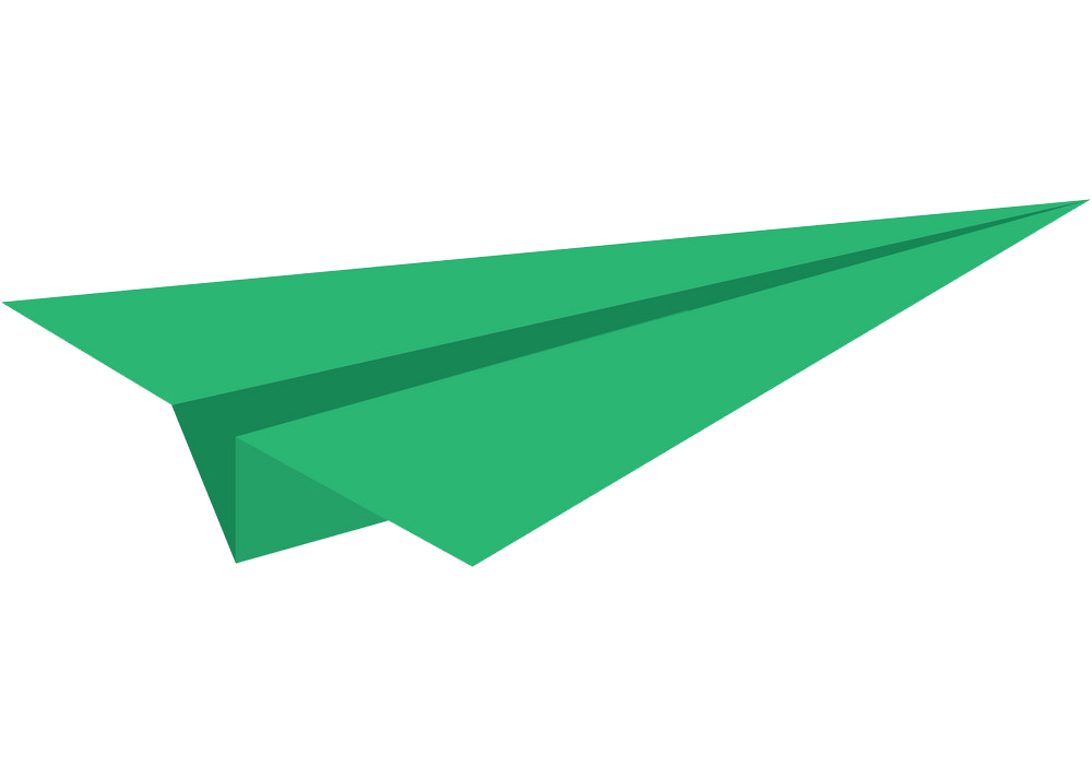 イラスト緑の紙飛行機 1 png 透明