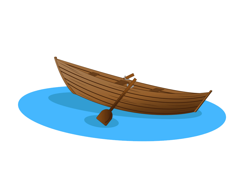イラスト木製ボート浮遊png透明