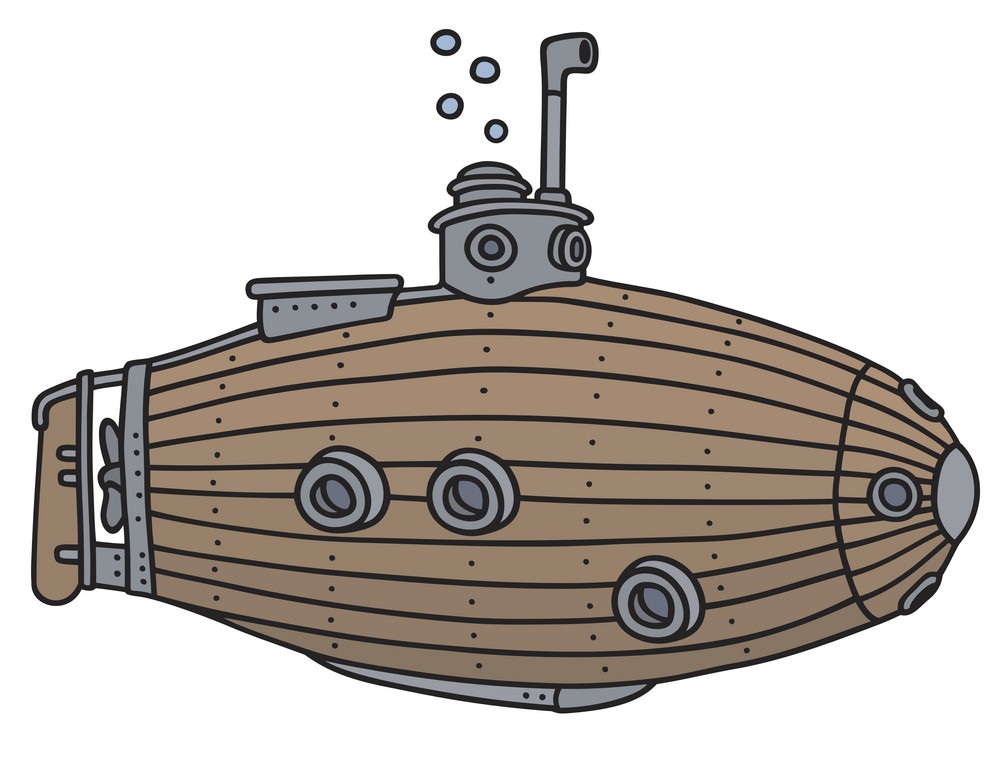 イラスト木製潜水艦