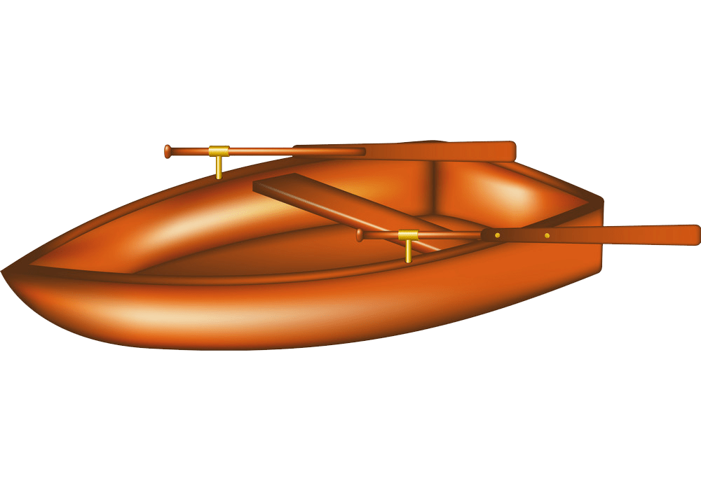 イラスト木製手漕ぎボートpng透明