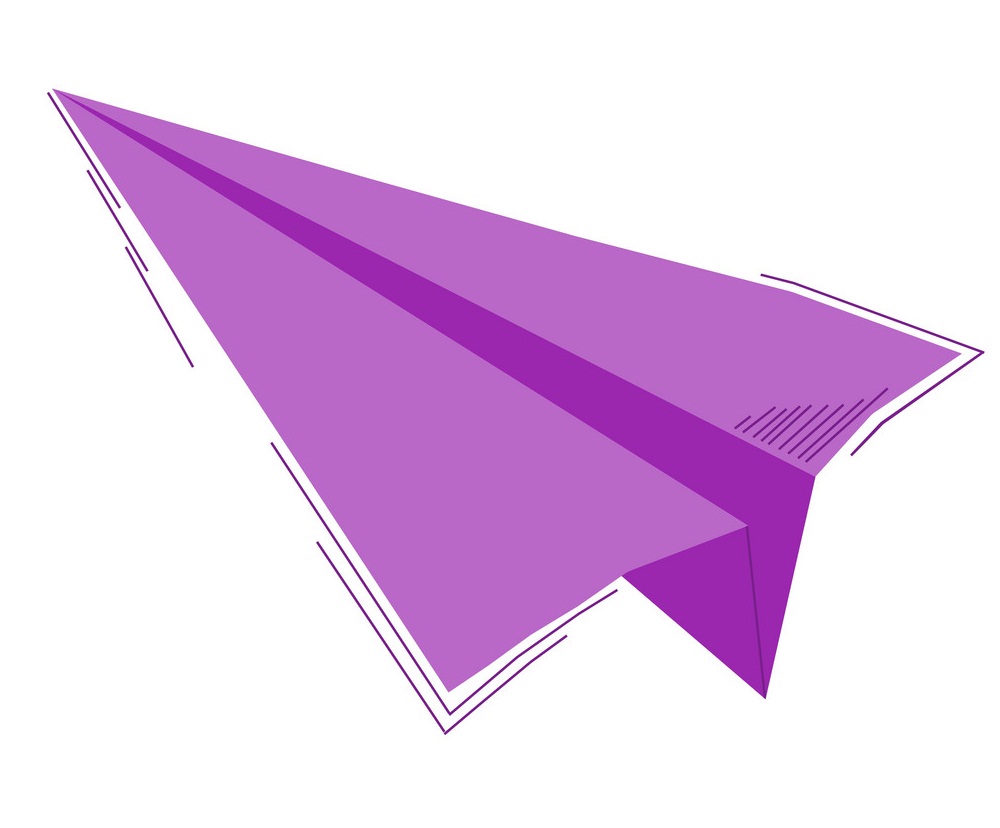イラスト紫紙飛行機