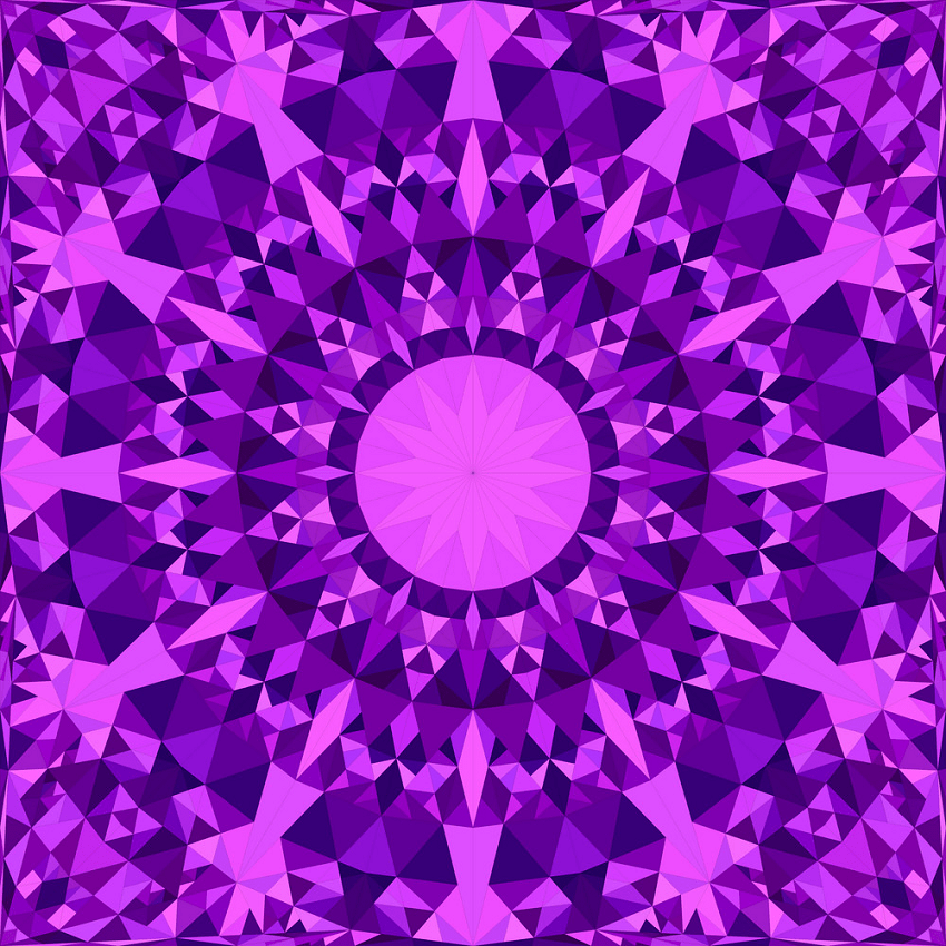 イラスト紫色の万華鏡パターンpng