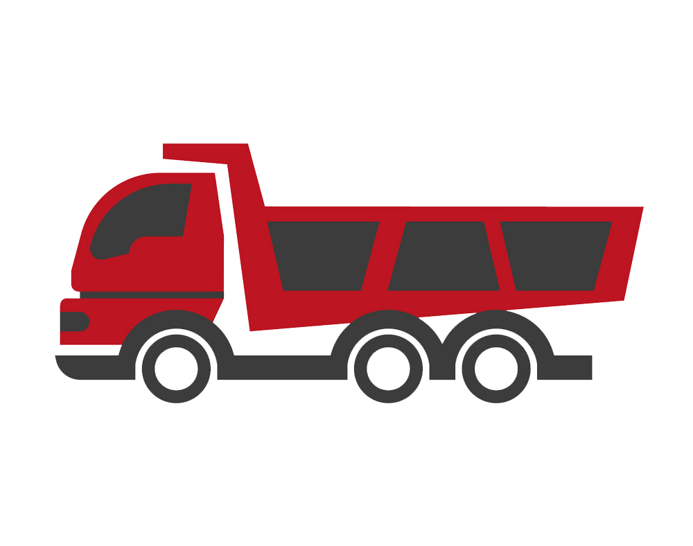 イラストのシンプルな赤いダンプ トラックのアイコン PNG 透明 イラスト