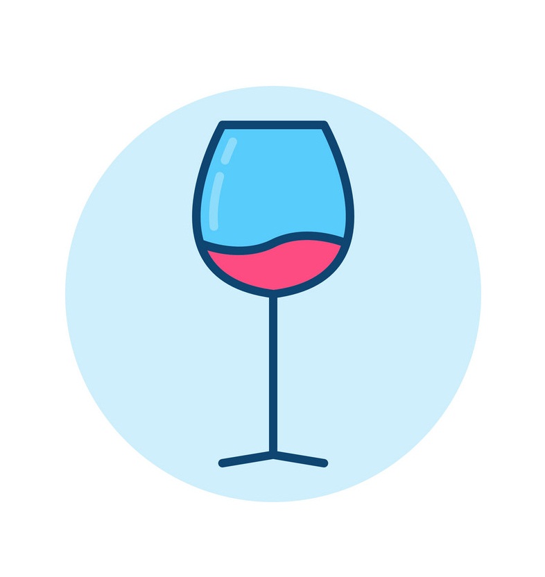 イラストのワイングラスのロゴアイコン